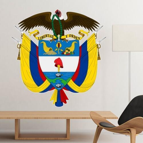 Colombia National Emblem Country Symbol Mark Pattern Removable Wall Sticker Art Decals Mural DIY Wallpaper for Room Decal