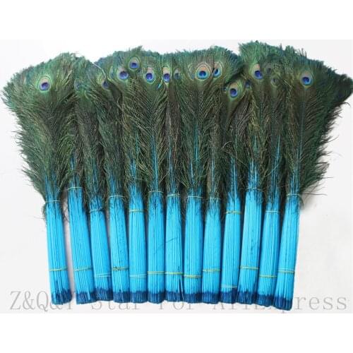 20-100 natural peacock hairs 80-90CM (32-36 inches) direct dyeing lake blue DIY craft accessories clothing accessories feathers