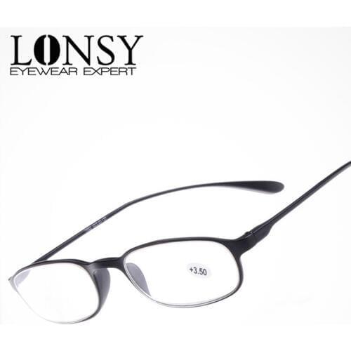 LONSY Brand Retro TR90 Reading Glasses Women Men Ultralight Presbyopia Eyeglasses Clear lens +100 +200 +300 +400