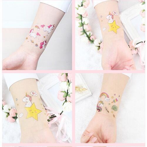 Disposable Unicornio Tattoo Sticker Unicorn Party Decorations Baby Shower Birthday Party DIY Decorations Kids Event Party Favors