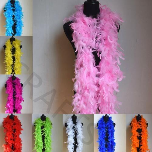 Wholesale 50 g 2 m / strip thick feather boa feather wedding party Dress up a variety of colors