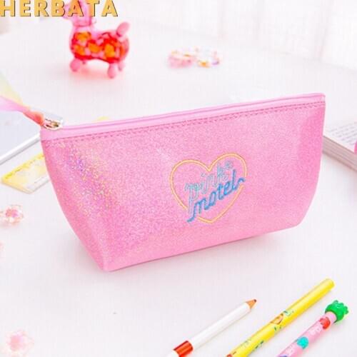 Starry ship Pencil bag Ins style Harajuku girls sequin pen case cosmetic bag travel storage bag purse school supplies Cartuchera