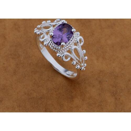 AR476 Fashion Jewelry Silver Color Gifts Popular Rings For Women Wonderful/purple Stone /atjajkqa Bkbakbia