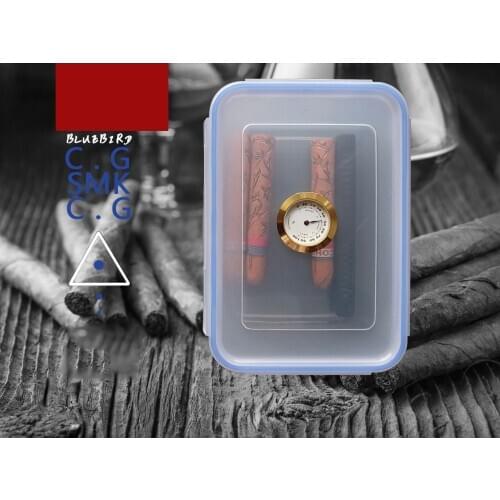 High capacity Translucent Hygrometer Cigar Case Humidor Container Storage Accessories best European gift hold 30-40