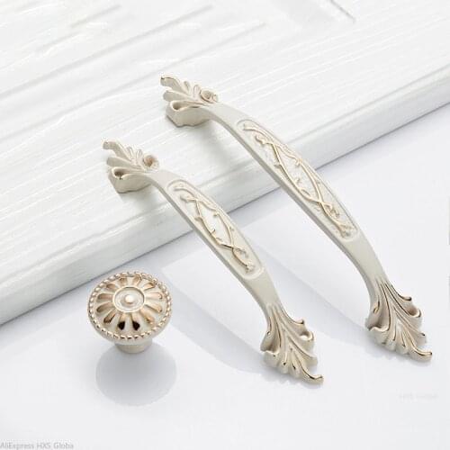 Nordic Luxury White Zinc Alloy Cabinet Knobs Drawer Pulls Furniture Hardware Handles for Furniture Cabinet Doors