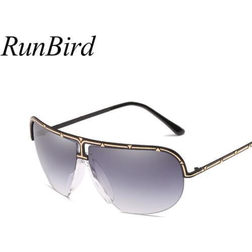 RunBird Classic Men Oversized Sunglasses Big Frame Driving Sunglass Man Eyewear Sun Glasses UV400 High Quality 1432R