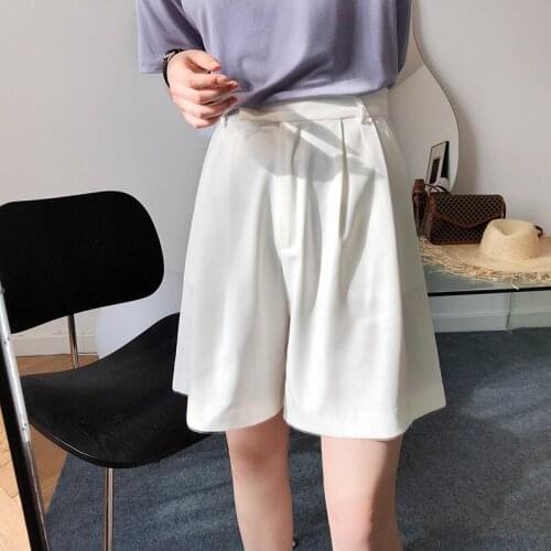 2021 New Summer Fashion Female Wide Leg Shorts Loose Solid Color Women Shorts Casual Elegant High Quality Ladies Shorts T320