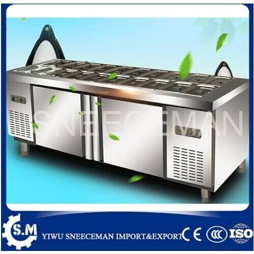 Stainless steel salad pizza sandwich fruit working bench machine working bench counter worktable machine