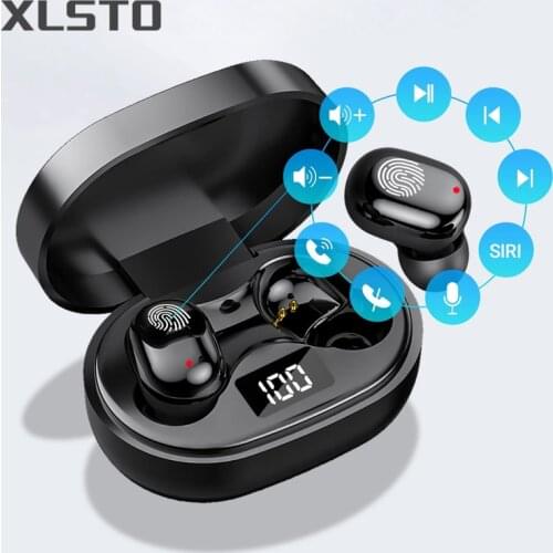 TWS Bluetooth Earphone Wireless Headphones 5.0 with LED Display Touch Control Earbuds Waterproof Noise Cancelling Headset PK A6S