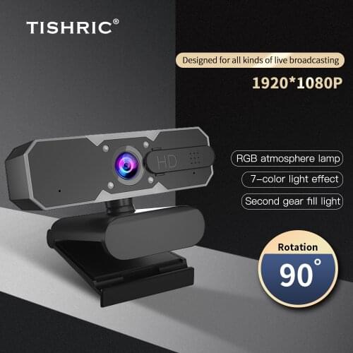 TISHRIC H710 HD Webcam 1080P RGB Web Cam With Microphone Auto Focus Web Camera For Computer Used Game Live Broadcast