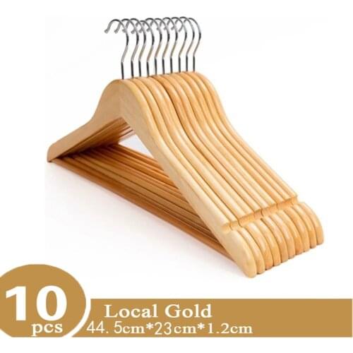 10Pcs Solid Wood Clothes Hanger Non-Slip Hangers Clothes Hangers Shirts Sweaters Dress Hanger Drying Rack for Wardrobe Storage