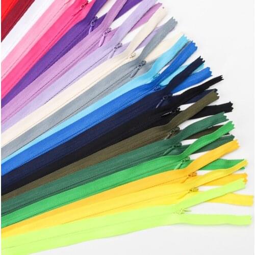 10PCS 18cm 25cm 30cm 40cm 50cm 60cm 70cm Invisible Zippers Nylon Zipper Tailor For Handcraft Sewing Cloth Accessorie P150