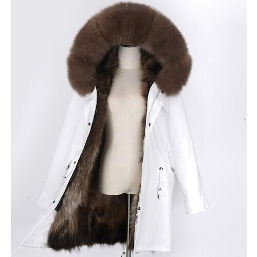 Winter jacket women long parka waterproof big natural Raccoon fur collar hood thick warm real fox fur liner real fur coat