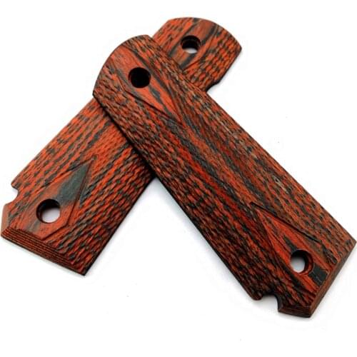 1 Pair Tactics 1911 Grips Redwood Patch Professional G10 Knife Handles Patch High Polished Wood Grips Custom CNC 1911 Accessorie