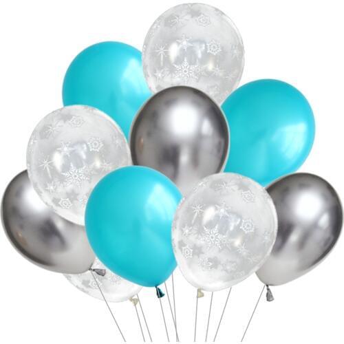 10pcs 12 inch mixed Snowflake balloons Chrome helium globals Christmas New Years party decoration transparent clear Snowflake
