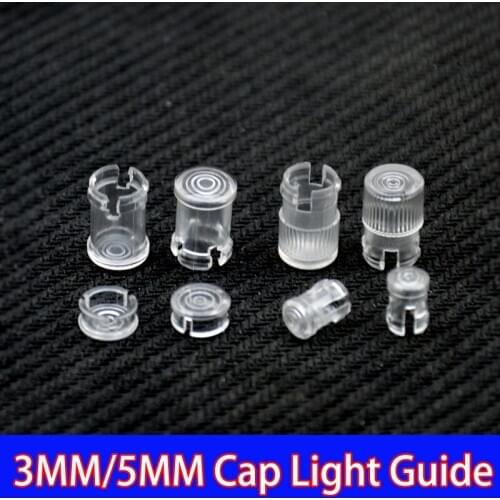 10PCS 3MM/5MM Cap light guide PC transparent 3mm hole Plastic Rigid LED light pipe light guide column