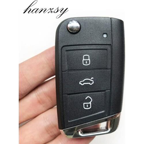 3 Buttons For Volkswagen VW Golf 7 Mk7 Skoda Passat Beetle Bora Polo Seat Leon Octavia Flip Folding Key shell Car Key Case Fob