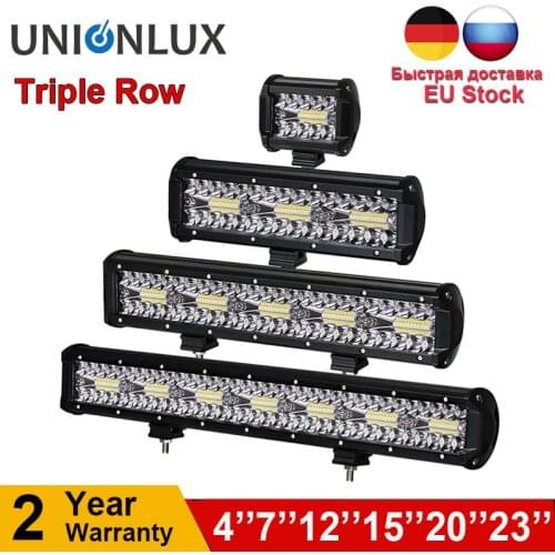 12V 24V 3-Row Combo Led Bar Offroad 4-23" Spot/flood Led Light Bar 60w 420w for Car Truck Suv Atv 4x4 Atv tractors headlight