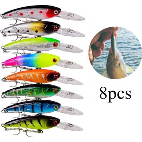 8pcs Minnow Fishing Lures 9cm 8.3g Pesca Jig Fishing Hook Sea Fishing Crankbait Artificial Bait Kit