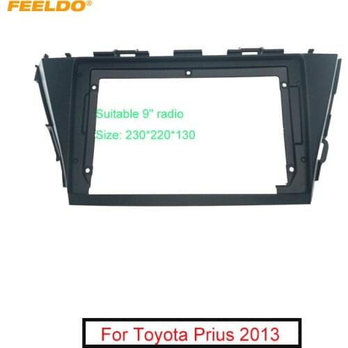 FEELDO Car Radio Audio Face Plate Fascia Frame For Toyota Prius 2013 9" Big Screen CD/DVD Player Panel Dash Mount Kit