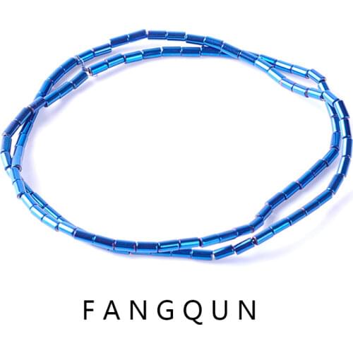 8colors Natural Stone 2*4mm Hematite Beads Bright Cylinder shape new Beads for DIY Necklace Bracelet Jewelry Making Accessories