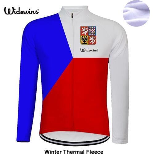 Czech team Cycling Fleece Thermal Long Jersey Winter Jacket Bicycle Coat Outdoor Bike Jersey Cycling Clothing Coat Jacket 8025