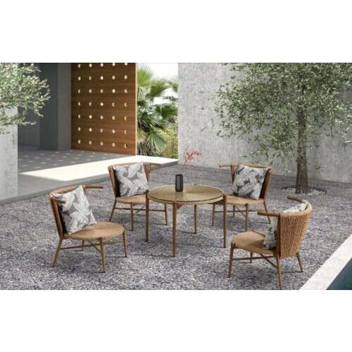 Outdoor sofa small coffee table combination balcony rattan chair table and chair garden leisure living room rattan furniture