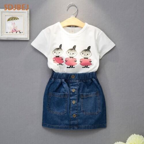 2020 Summer Girls Clothing Set Kids Fashion Girls Sets Toddler Girl Clothes Summer Girls Skirt Sets Ensemble Fille