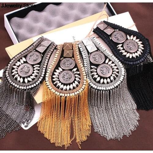 HOT! 1pc Tassel Chain Shoulder Board Badges Epaulet Epaulette Military Pin on Brooch
