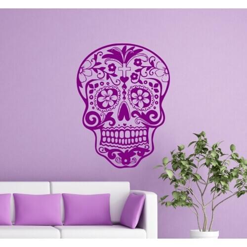 Sugar Skull Wall Decal bedroom living room wall decal Vinyl art Day of the Dead Wall Decal Art Vinyl Decal Sticker M-41