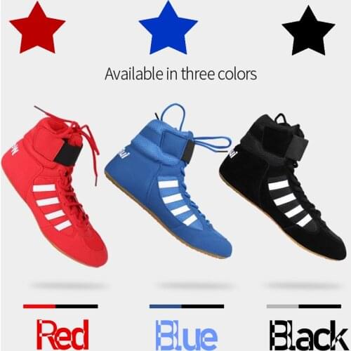 2021New Boxing Wrestling Shoes Men Fighting Weightlifting Shoes Child Red Comfortable Supporting Training Kickboxing Boots Women