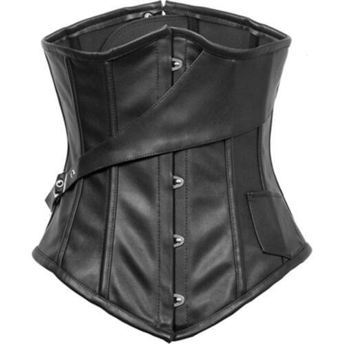Newest Black Sexy Lingerie Corset Metal Boned Corsets Steel Boned Velvet Underbust Corset Leather Bustiers Corsets