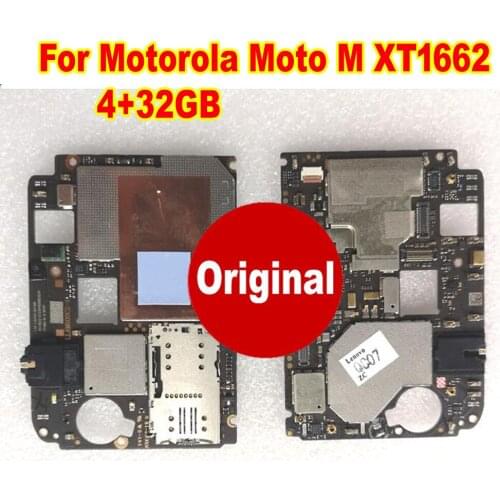 Original Mobile Electronic Panel Mainboard Motherboard Circuits Card Fee For Motorola Moto M XT1662 4+32GB Plate Flex Cable