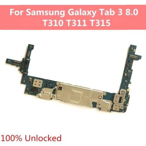 16GB For Samsung Galaxy Tab 3 8.0 T310 T311 T315 Original Unlocked Motherboard Android System Full Chips WIFI SIM 3G 4G Plate