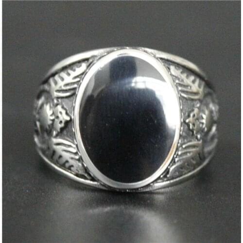 Size 7~13 Fashion Mens Women Black Epoxy Eagle Ring 316L Stainless Steel Jewelry Newest Biker Ring