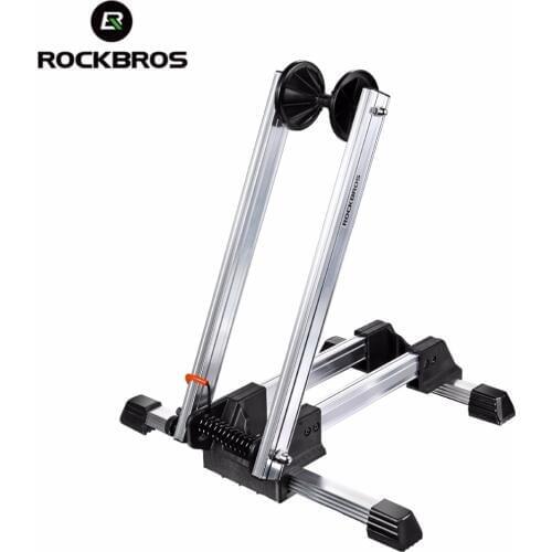 ROCKBROS Bike Bicycle Folding Floor Parking Rack Aluminum Alloy Foldable Bicycle Stop Rack Parking Mountain Bike Cycling Parking