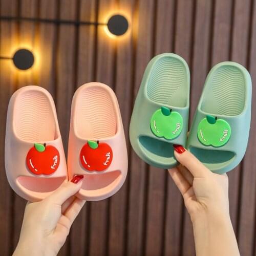 Childrens Slippers Summer Korean Girls Home Indoor Shoe Lovely Fruit Kids Soft Bottom Anti-slip Slippers Flip Flops Kids