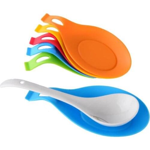 Silicone Placemat Spoon Shape Used To Hold Soup Spoon Supplies Heat Resistant Mat Home Cooking Baking Kitchen Tool Accessories