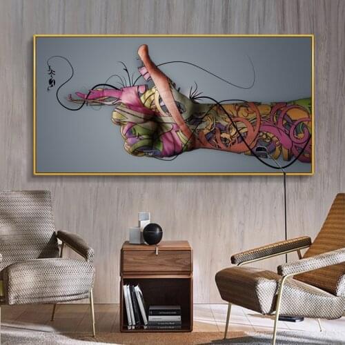 Modern Pop Art Abstract hand Canvas Painting Wall Art Posters and Prints Decorative Pictures for Living Room Cuadros No Frame
