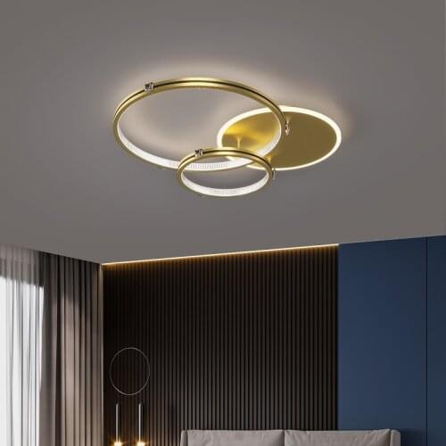 Gold Rings Led Chandelier Lights Modern Minimalist Balcony Aisle Lamp Home Corridor Porch Channel Lamp Nordic Wind Cloakroom