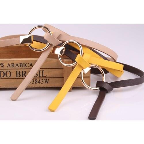 Thin PU Leather Belts For Women Candy Color Female Waist Belts Women Dress Strap Waistband