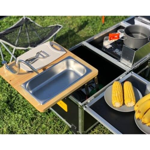 Outdoor kitchen storage box camping table Outdoor kitchen table multi-functional storage box