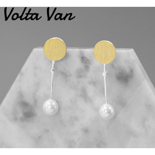 Volta Van Pendientes Plata Drop Earrings 925 Sterling Silver Shell Beads Elegant Fine Jewelry 2021 New Concise Fashion Earrings