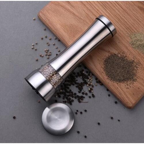 1Piece Stainless Steel Pepper Grinder Manual Salt and Pepper Shaker Seasoning Pot Spice Salt Sugar Mill Kitchen Tools
