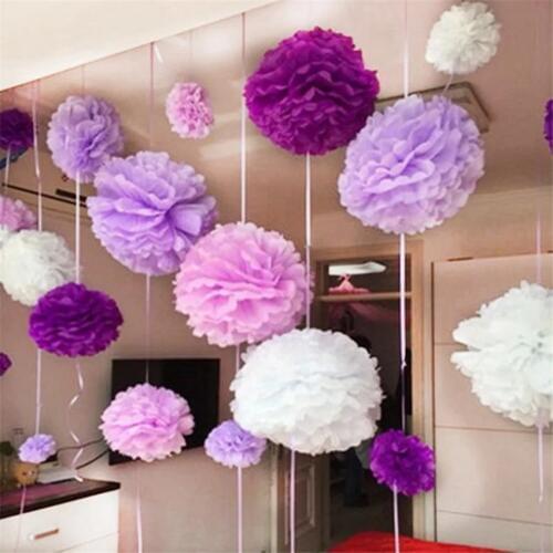 2pcs 8inch (20cm) pompon Tissue Paper Pom Poms Flower Kissing Balls Home Decoration Festive Party Supplies Wedding Favors