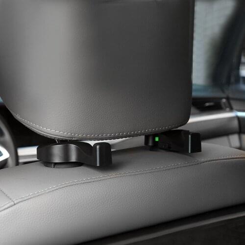 2Pcs Car Accessories Car Clips Seat Back Hooks Car Seat Headrest Hanger Bag Hook Holder for Bag Purse Cloth Grocery Storage Auto