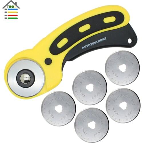 45mm Rotary Cutter with Replacement 5pc Blades Paper Vinyl Fabric for OLFA Cutting Tools Circular Patchwork leather craft