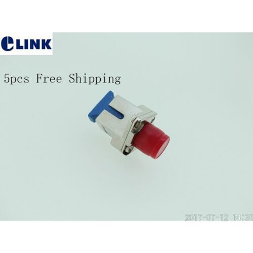 5pcs SC TO FC fiber square adapter ftth optical fibre connector green blue APC UPC SM MM coupler wholesale price Elink
