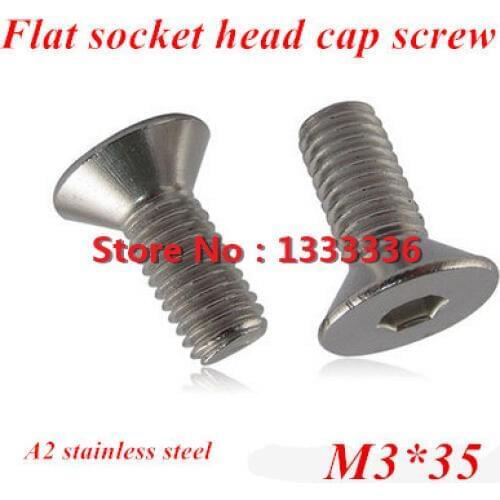 500pcs M3*35 DIN7991 Stainless steel Flat (Countersunk) Head Drive Hexagon Socket Cap Screw Bolt