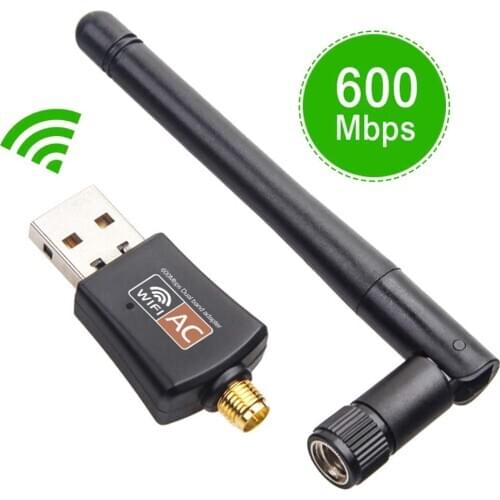 AC600 Wirelss Dongle 2.4GHz 5GHz 802.11ac Wi-Fi Adapter Dual Band Wireless Network Card for PC